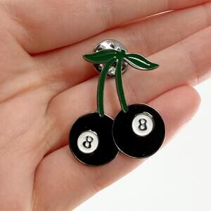 Cherry 8 Ball Enamel Pin
